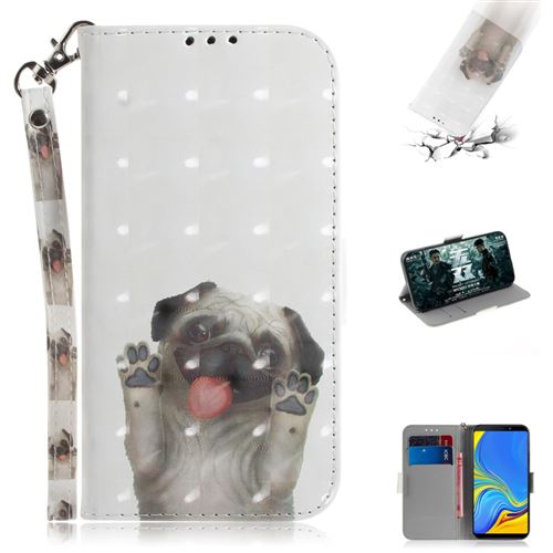 Etui en PU impression de motifs pattes de chien agitant des pattes pour votre Samsung Galaxy A9 (2018)/A9 Star Pro/A9s