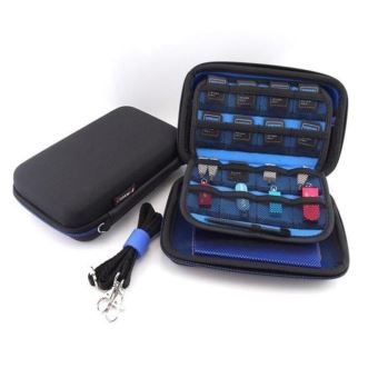 une Boîte Étui Housse Pochette de Protection de Transport Rangement Noir  Pour disque dur externe 2.5 pouces clé USB carte mémoire bleu