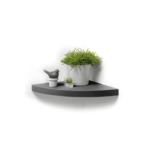 CDAffaires Etagere flottante d'angle 25 x 25 x 3.4 cm Gris