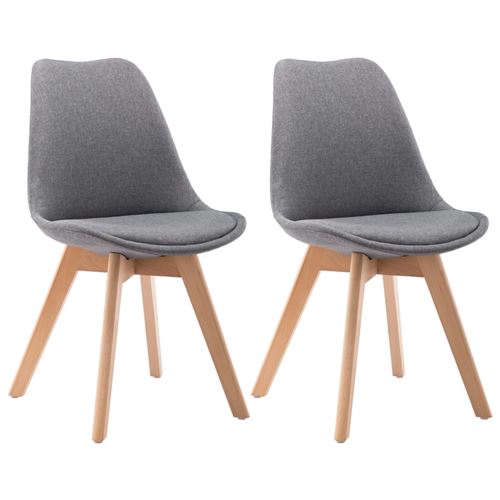 vidaXL Chaise de salle à manger 2 pcs Gris clair Tissu