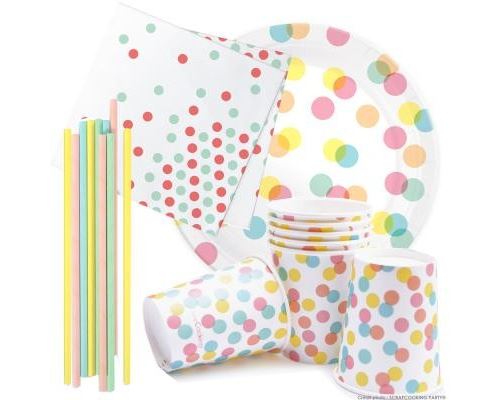 Kit anniversaire vaisselle Confettis Party