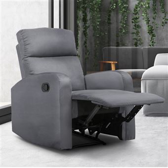 Fauteuil relaxation inclinable gris anthracite Fauteuil relaxation inclinable gris anthracite