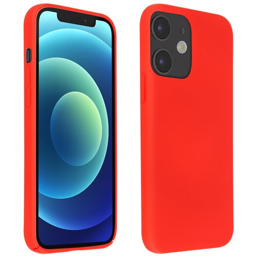 Avizar Coque iPhone 12 Mini Max Semi-rigide Finition Soft Touch Compatible QI Rouge