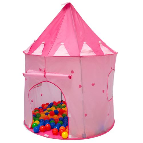 LittleTom Tente de jardin à boules 100x100x135cm jouet pour petites filles Rose