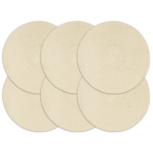 vidaXL Placemats 6 st rond 38 cm katoen natuurlijk 133843