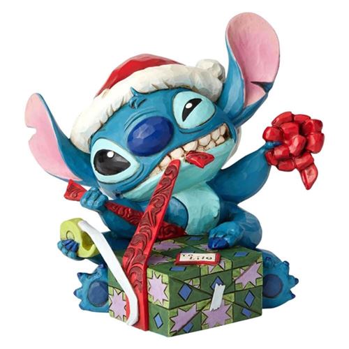 Disney Traditions Stitch avec l'option 'Bad Wrap' Chapeau de Père Noël Figurine