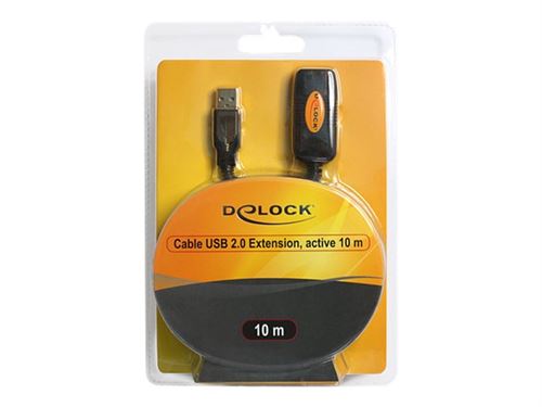 DA-73100-1, Digitus Rallonge de câble Fiche USB A - Prise USB A 10m Noir