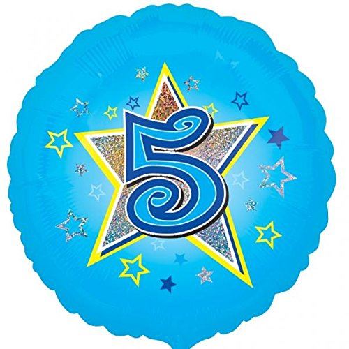 Amscan 1 St-ck 'blue stars?, 5 feuilles-rundballon env. 45 cm de diamètre, sans lOLLIPOP -gasf polyester??