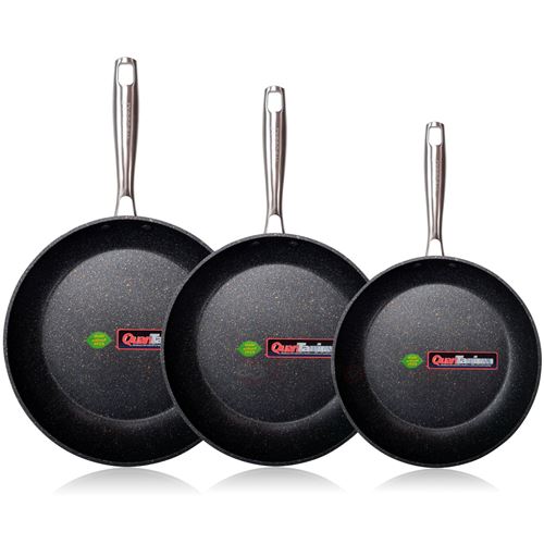 Wecook Ecochef Lot de 3 casseroles 18-20-24cm Aluminium forgé induction Titane antiadhésif