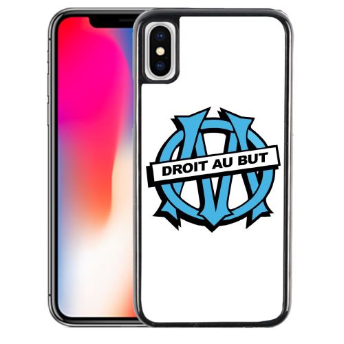 Coque pour iPhone XS logo om marseille droit au but