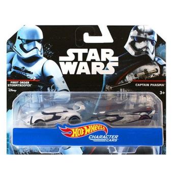 Pack De 2 Voitures Star Wars First Order Stormtrooper Et Captain Phasma Vehicule Hot Wheels Character Cars Mattel Voiture Achat Prix Fnac