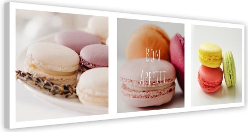 Tableau Image Toile Cadre Décoration murale Canevas Set macarons couleurs 1 70x25