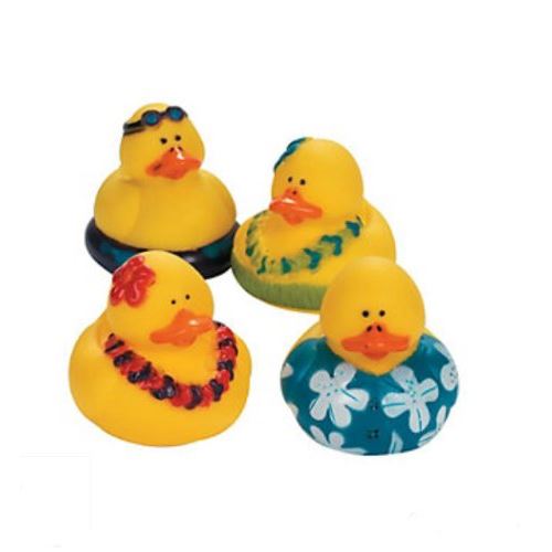 Fun Express Rubber Luau Duckies Hawaiian Hula Toy (12 Piece)