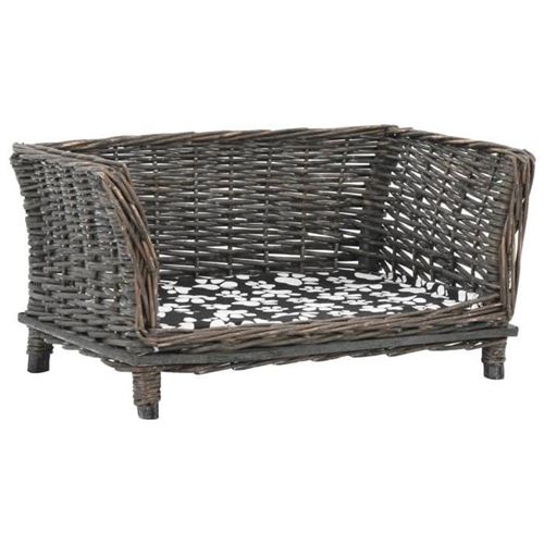 VIDAXL  - Panier pour chiens avec coussin Gris 50x33x30 cm Saule naturel Gris