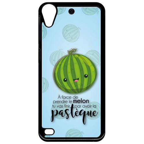 Coque htc desire 530 force de prendre le melon tu vas finir par avoir la pastque fond bleu pale