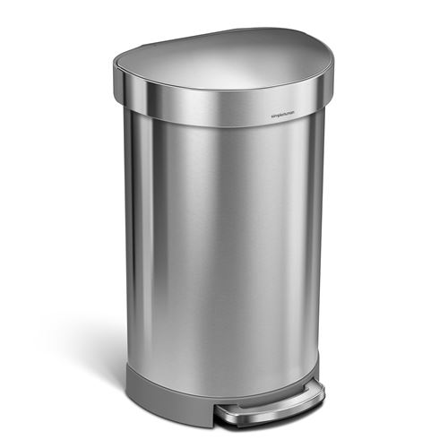 Poubelle demi-lune &agrave; p&eacute;dale inox bross&eacute; 45L Multicolore Simplehuman