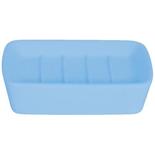 MSV 140687 Soft Touch Peau de Pêche Porte Savon PS/Revêtement Caoutchouc Bleu 11,8 x 8,80 x 2,7 cm