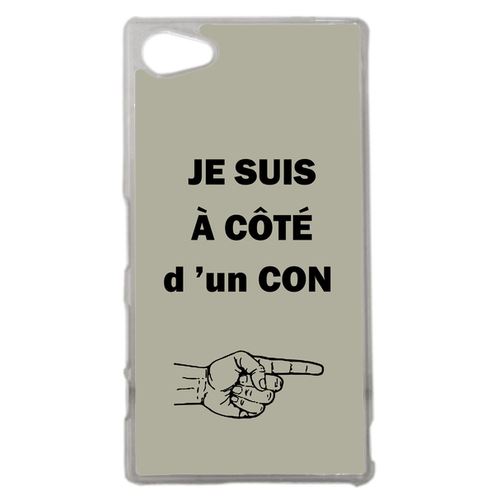 Coque Con Sur Fond Taupe Compatible Sony Z5 Compact Transparent