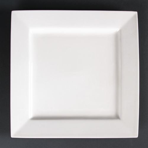 Assiettes carrées en porcelaine fine 265mm lumina