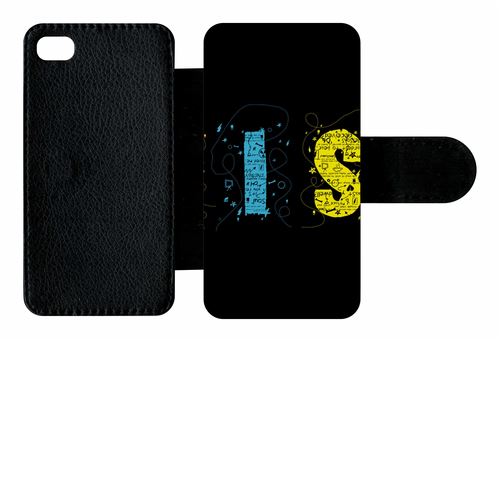Etui À Rabat Apple Iphone 4 Et 4 S Music Typographie Fond Noir