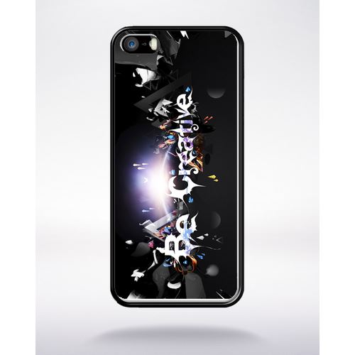 Coque Sois Créatif Art Graphique Compatible Apple Iphone 5 Bord Noir Silicone