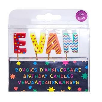 Bougies D Anniversaire Prenoms Eva Et Evan Achat Prix Fnac