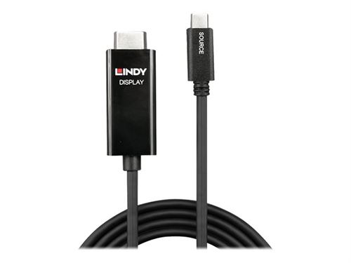 Lindy 43262 2m usb c hdmi type a (standard) noir câble vidéo et adaptateur