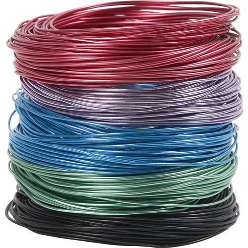 Creotime fil aluminium 5 pièces rond 1,5 mm multicolore