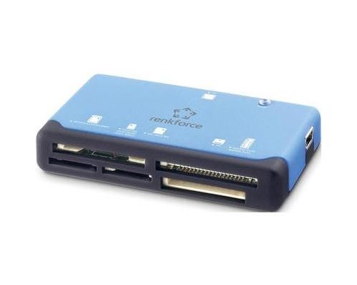 Lecteur de carte mémoire externe renkforce cr17e usb 2.0 bleu ck0119a