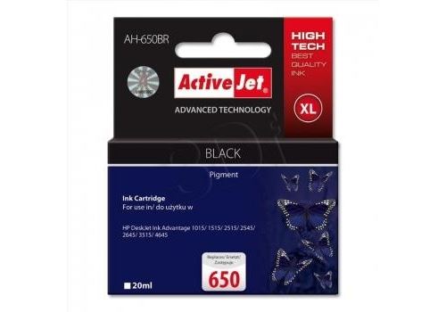 Encre activejet ah-650br noir 20 ml hp hp 650 cz101ae action expacjahp0225