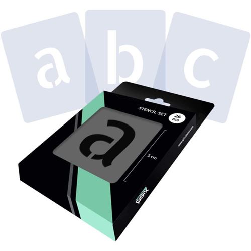 Set de pochoirs 5 cm - Alphabet n 3 - Qbix