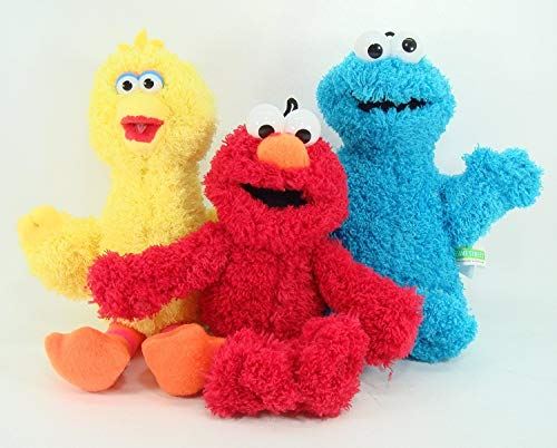Sesame Street Classic Plush - Ensemble de 3 pièces - Comprend Elmo, Big Bird et Cookie Monster