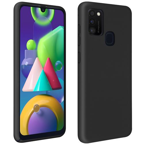 Avizar Coque pour Samsung Galaxy M21 / M31 / M30s Silicone Semi-rigide Finition Soft Touch Noir