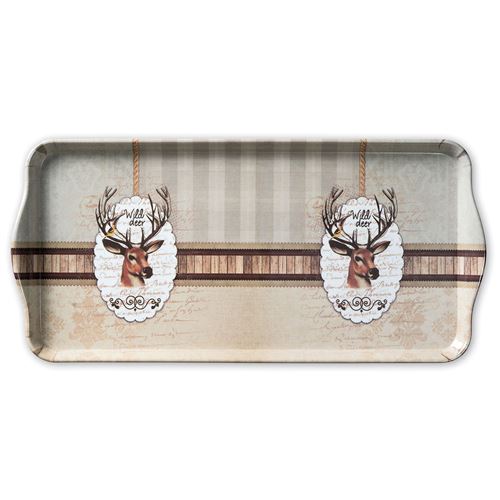 AMBIENTE Cerf sauvage - plateau allongé rectangulaire 34 x 17 cm