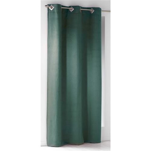 Rideau a oeillets carres 140 x 240 cm suede uni suedine Vert