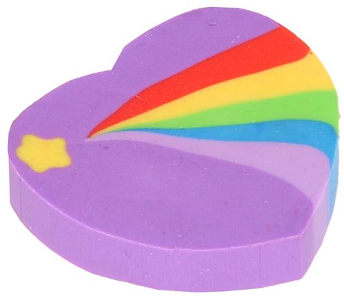 LG-Imports gomme Rainbow Heart girls 3 cm caoutchouc violet
