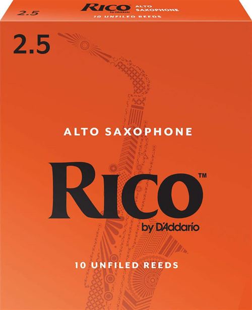 D'Addario RJA1025 - Anches saxophone alto, force 2.5, boîte de 10