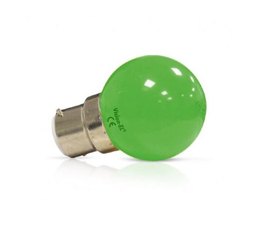 Ampoule LED LED B22 - 1W - Vert - Non dimmable