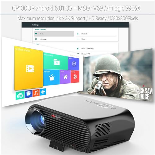 Lentille SRS stéréo HIFI 6 couches 1080P Full HD 1280x800 Android 6.01 WIFI LED 3D Réglementations européennes