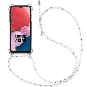 Coque pour Samsung Galaxy A13 Antichoc Anti-Rayures Transparent avec Cordon Blanc - BOOLING - 1