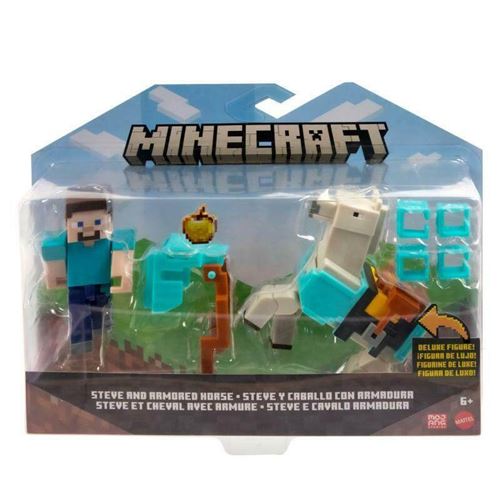 Mattel Multi-Couleurs Minecraft - Steve Et Son Cheval En Diamant - Figurines Daction - Neuf - Image 4
