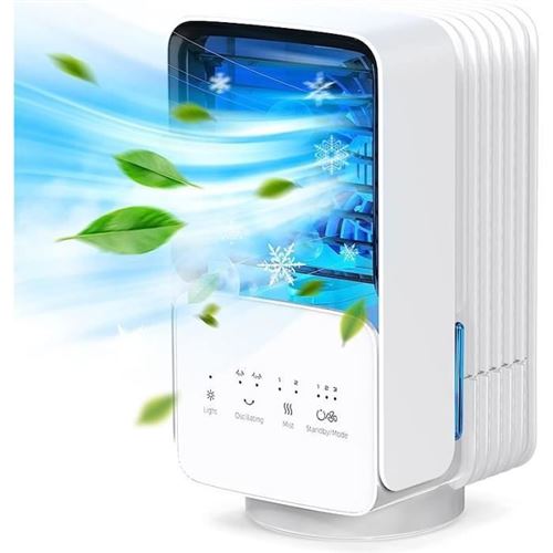 Climatiseur Portable Climatiseur Mobile Silencieux 4 en 1 120 Oscillation Refroidisseur dair de 700 ml