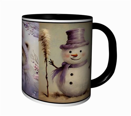 Non Communiqué Mug Tasse À Café - Mug Noel Artistique Illustration Vintage Noël Cadeau De Fetes De Fin D' Annee 4851