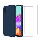 Coque pour Samsung Galaxy A41 antichoc bleu marine + 2 Vitres en verre trempé [Evetane®]