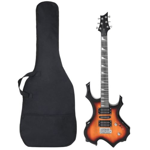 vidaXL Guitare électrique pour débutants et sac marron et noir 4/4 3970186