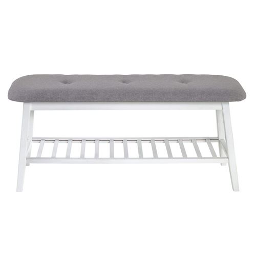 GENERIQUE - Meuble à Chaussures et Banc - Bambou - Blanc - 100cm - Image 3