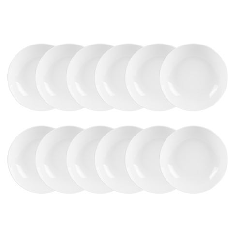 Non Communiqué Blanc Maxi Lot 12 Assiettes Creuses Zen 20 Cm - Trend'up - Porcelaine