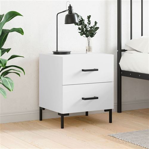 vidaXL Nachtkastje 40x35x47,5 cm bewerkt hout wit