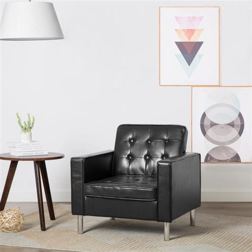 Non Communiqué Noir Fauteuil Similicuir