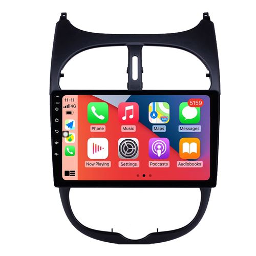 CarPlay Autoradio GPS Bluetooth RoverOne® Android OS 2.5D IPS 1080P FM USB pour Peugeot 206